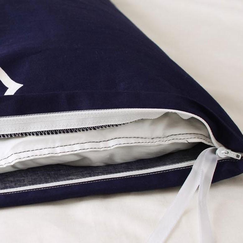 布団カバー 3点セット セミダブルベッド用 掛け布団カバー ボックスシーツ 枕カバー ベッドタイプ ネイビー 綿100% モダン おしゃれ 99007 | ブランド登録なし | 06