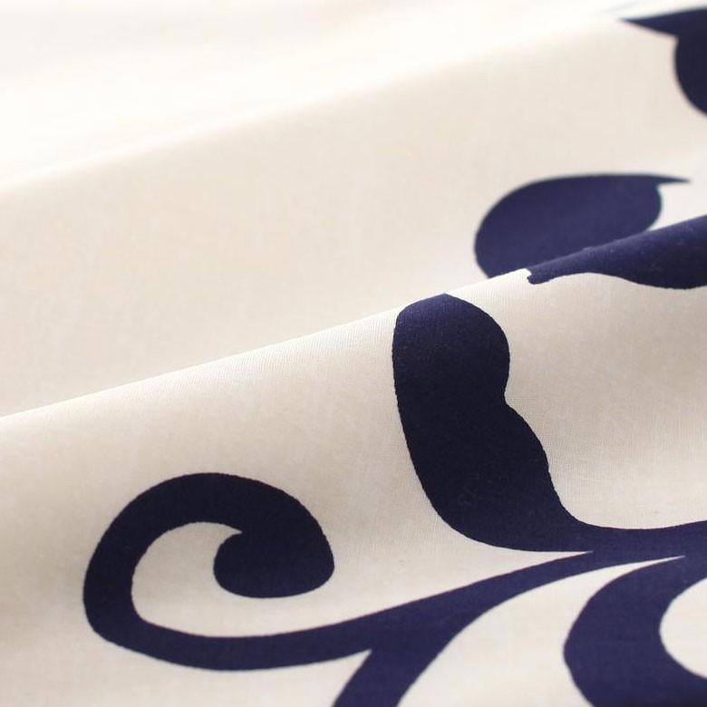 布団カバー 3点セット セミダブルベッド用 掛け布団カバー ボックスシーツ 枕カバー ベッドタイプ ネイビー 綿100% モダン おしゃれ 99007 | ブランド登録なし | 09