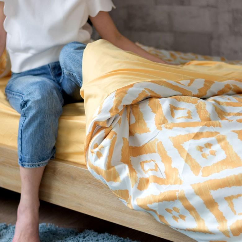 ボックスシーツ 布団カバー3点セット セミダブルベッド用 枕カバー 幾何学柄 ダイヤ柄 無地 綿 掛け布団カバー ファスナー 全周ゴム 99009 | ブランド登録なし | 08