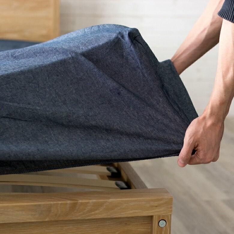 シングル ボックスシーツ BOXシーツ デニム コットン100% ウォッシャブル 丸洗い シングルサイズ S デニム生地 ブルー デニムブルー 西海岸 99011 | ブランド登録なし | 03