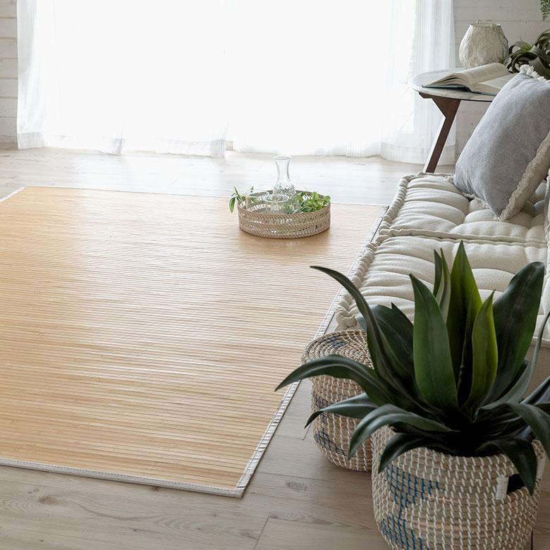 バンブーラグ ラグ 竹 約 W 200cm D 240cm ３畳 ナチュラル ブラウン 長方形竹ラグ 涼感 天然素材 無垢 バンブー 涼しい 夏 夏用 吸湿 おしゃれ 99074 | ブランド登録なし | 08