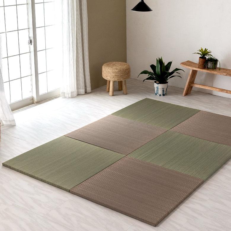 置き畳 い草 ユニット 畳 カラー 6枚セット 3畳 約 W 82cm D 82cm  H2.5cm 消臭 鎮静 抗菌 吸湿 放湿 空気浄化 さらさら 夏 和 和モダン 99085 | ブランド登録なし | 15