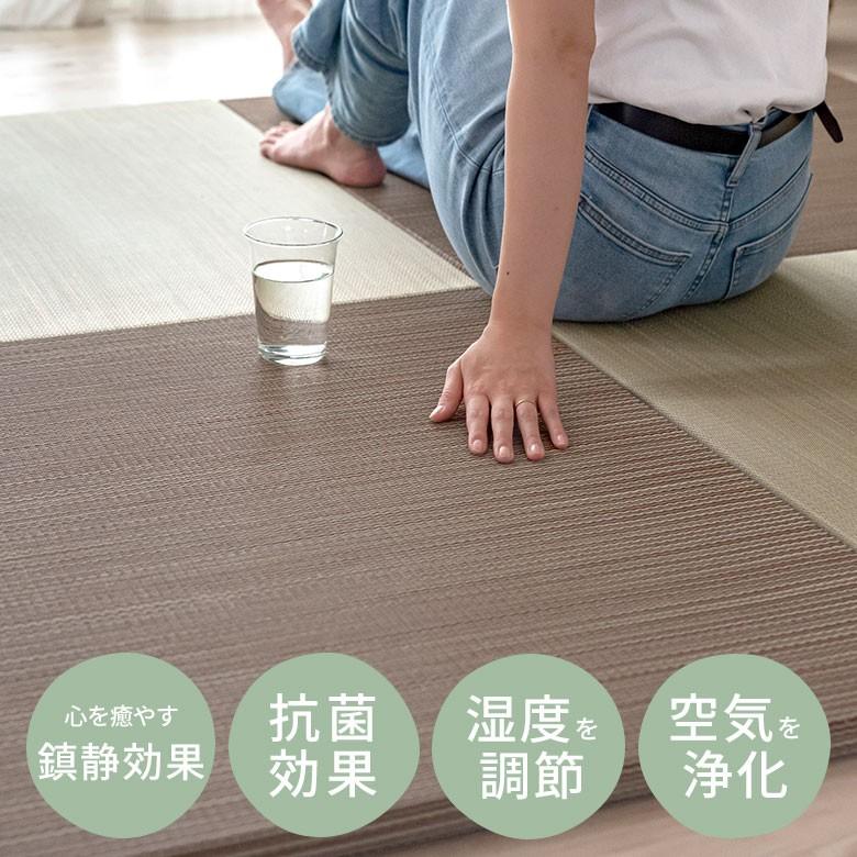 置き畳 い草 ユニット 畳 カラー 6枚セット 3畳 約 W 82cm D 82cm  H2.5cm 消臭 鎮静 抗菌 吸湿 放湿 空気浄化 さらさら 夏 和 和モダン 99085 | ブランド登録なし | 23