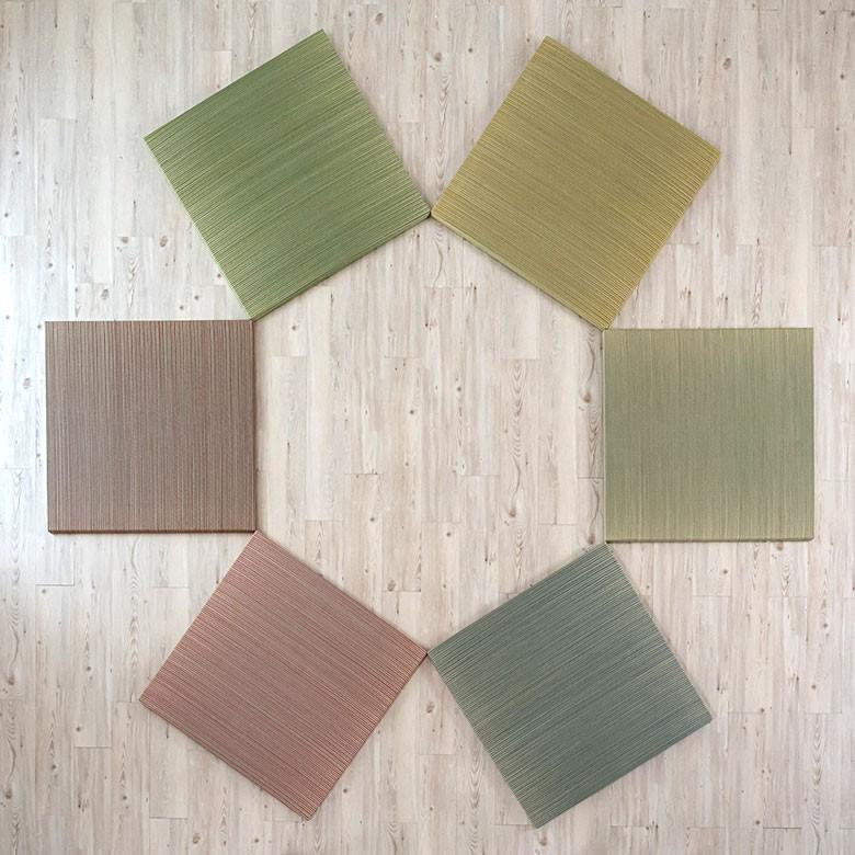 置き畳 い草 ユニット 畳 カラー 4枚セット 2畳 約 W 82cm D 82cm  H2.5cm 消臭 鎮静 抗菌 吸湿 放湿 空気浄化 さらさら 夏 和 和モダン 99086 | ブランド登録なし | 18