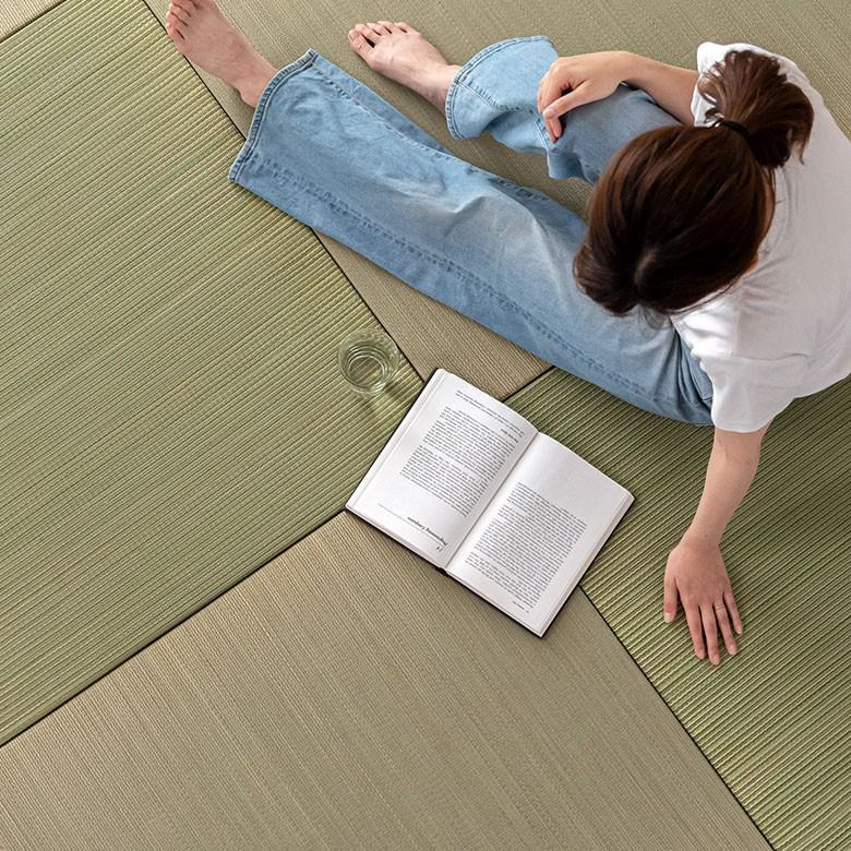 置き畳 い草 ユニット 畳 カラー 4枚セット 2畳 約 W 82cm D 82cm  H2.5cm 消臭 鎮静 抗菌 吸湿 放湿 空気浄化 さらさら 夏 和 和モダン 99086 | ブランド登録なし | 14