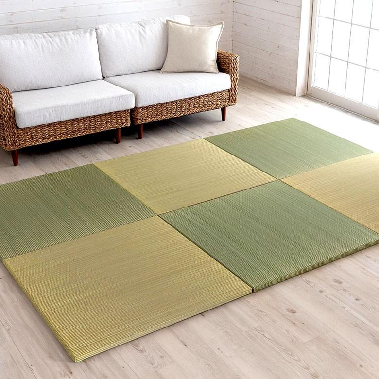 置き畳 い草 ユニット 畳 カラー 3枚セット 1.5畳 約 W 82cm D 82cm  H2.5cm 消臭 鎮静 抗菌 吸湿 放湿 空気浄化 さらさら 夏 和 和モダン 99087 | ブランド登録なし | 16