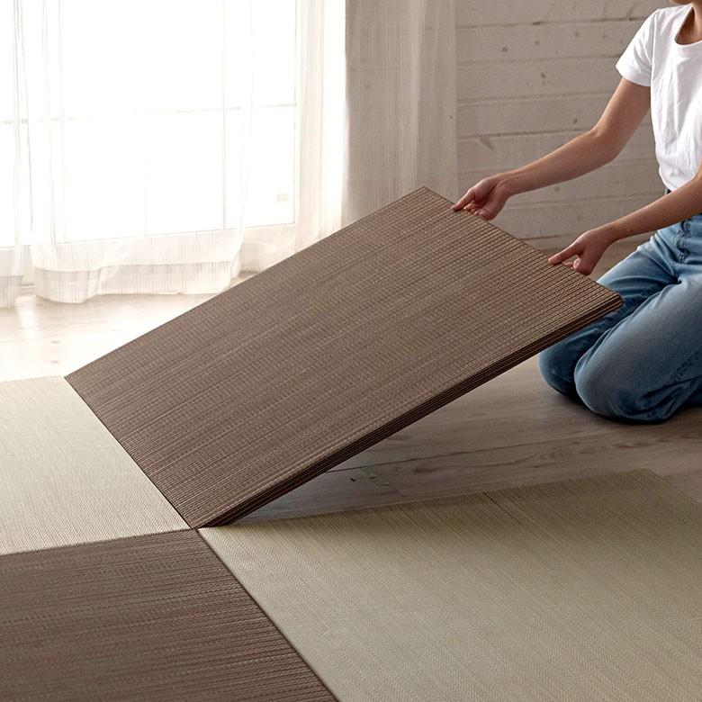 置き畳 い草 ユニット 畳 カラー 3枚セット 1.5畳 約 W 82cm D 82cm  H2.5cm 消臭 鎮静 抗菌 吸湿 放湿 空気浄化 さらさら 夏 和 和モダン 99087 | ブランド登録なし | 17