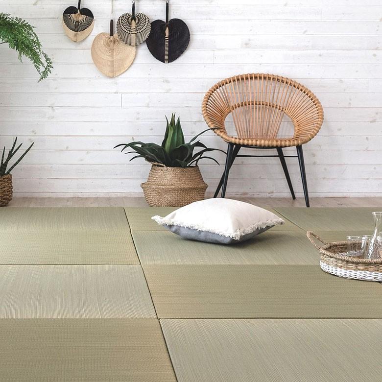 置き畳 い草 ユニット 畳 カラー 3枚セット 1.5畳 約 W 82cm D 82cm  H2.5cm 消臭 鎮静 抗菌 吸湿 放湿 空気浄化 さらさら 夏 和 和モダン 99087 | ブランド登録なし | 25