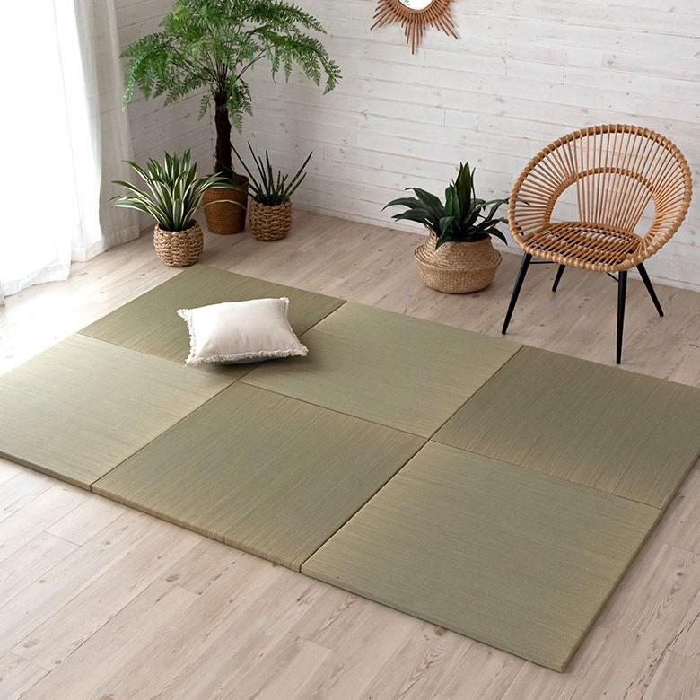置き畳 い草 ユニット 畳 カラー 3枚セット 1.5畳 約 W 82cm D 82cm  H2.5cm 消臭 鎮静 抗菌 吸湿 放湿 空気浄化 さらさら 夏 和 和モダン 99087 | ブランド登録なし | 08