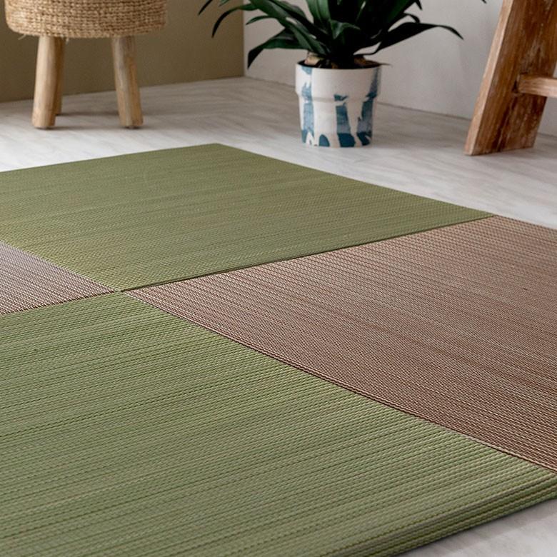 置き畳 い草 ユニット 畳 カラー 3枚セット 1.5畳 約 W 82cm D 82cm  H2.5cm 消臭 鎮静 抗菌 吸湿 放湿 空気浄化 さらさら 夏 和 和モダン 99087 | ブランド登録なし | 09