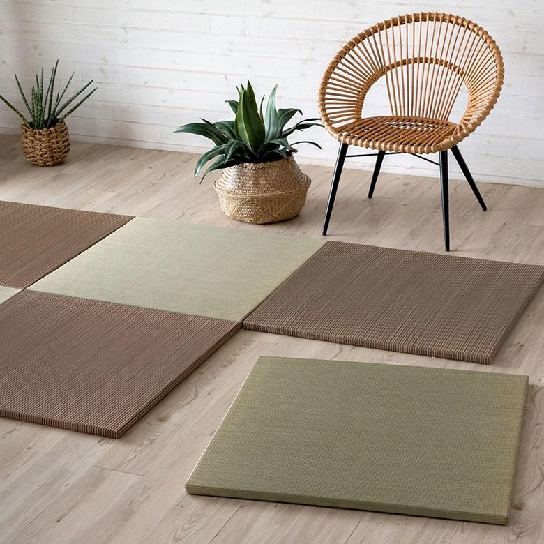 置き畳 い草 ユニット 畳 カラー 3枚セット 1.5畳 約 W 82cm D 82cm  H2.5cm 消臭 鎮静 抗菌 吸湿 放湿 空気浄化 さらさら 夏 和 和モダン 99087 | ブランド登録なし | 13
