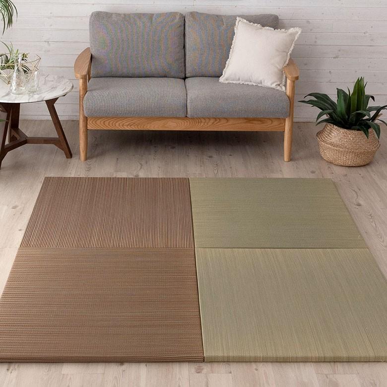 置き畳 い草 ユニット 畳 カラー 2枚セット 1畳 約 W 82cm D 82cm  H2.5cm 消臭 鎮静 抗菌 吸湿 放湿 空気浄化 さらさら 夏 和 和モダン 99088 | ブランド登録なし | 16