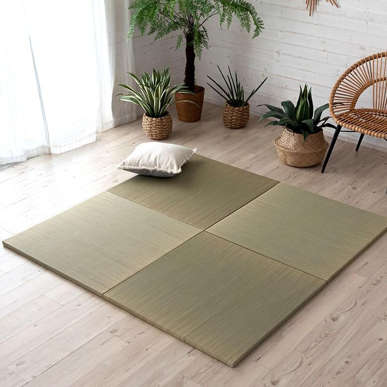 置き畳 い草 ユニット 畳 カラー 2枚セット 1畳 約 W 82cm D 82cm  H2.5cm 消臭 鎮静 抗菌 吸湿 放湿 空気浄化 さらさら 夏 和 和モダン 99088 | ブランド登録なし | 08