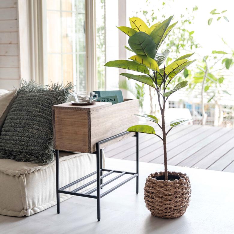 フェイクグリーン ゴムの木 鉢付き 観葉植物 グリーン アーティフィシャルプランツ フェイクプランツ ポット付き ボタニカル インテリア カフェ 店舗 99089 | ブランド登録なし | 12