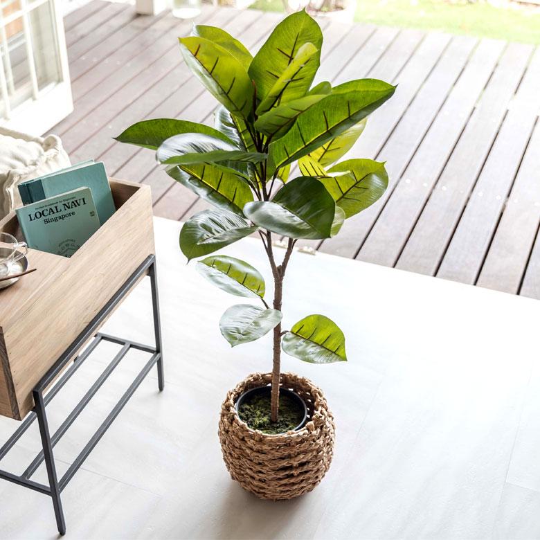 フェイクグリーン ゴムの木 鉢付き 観葉植物 グリーン アーティフィシャルプランツ フェイクプランツ ポット付き ボタニカル インテリア カフェ 店舗 990 990 Elements 通販 Yahoo ショッピング