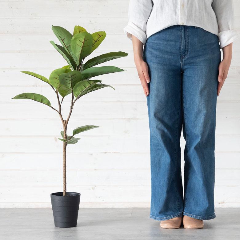 フェイクグリーン ゴムの木 鉢付き 観葉植物 グリーン アーティフィシャルプランツ フェイクプランツ ポット付き ボタニカル インテリア カフェ 店舗 99089 | ブランド登録なし | 02