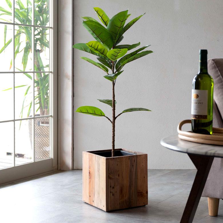 フェイクグリーン ゴムの木 鉢付き 観葉植物 グリーン アーティフィシャルプランツ フェイクプランツ ポット付き ボタニカル インテリア カフェ 店舗 99089 | ブランド登録なし | 09