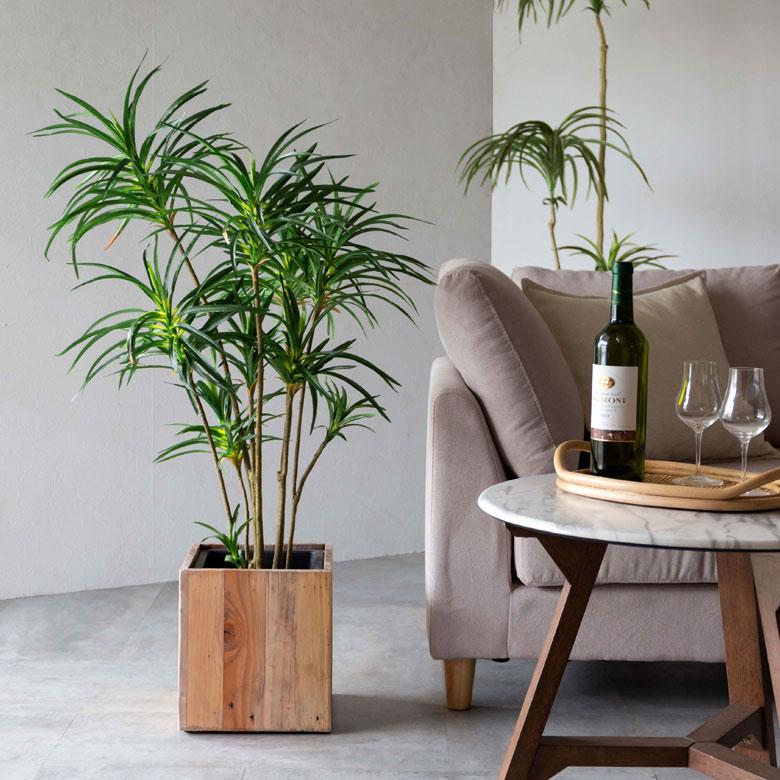 フェイクグリーン ユッカ 鉢付き 観葉植物 グリーン アーティフィシャルプランツ フェイクプランツ ポット付き ボタニカル インテリア カフェ 店舗 99091 | ブランド登録なし | 03