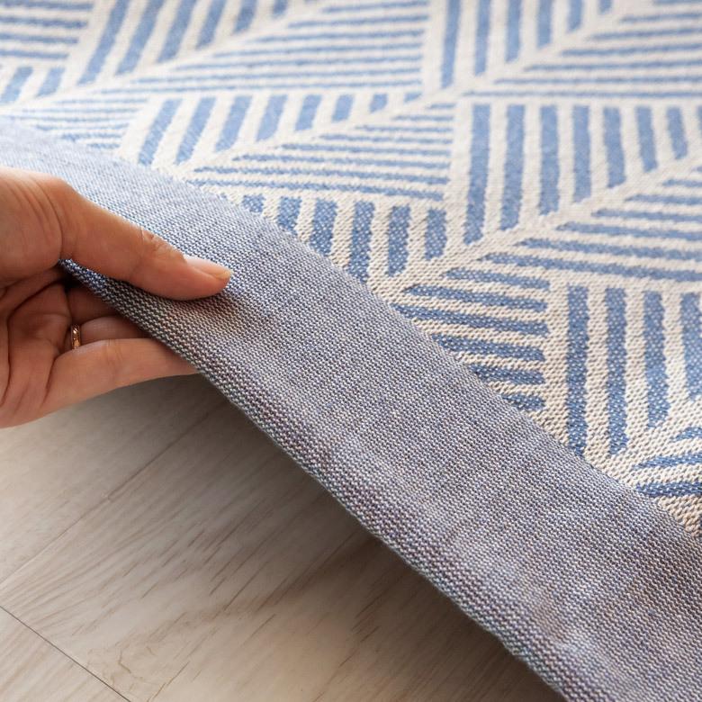 ラグ マット 185×185cm 綿 正方形 ウォッシャブル 春 夏 秋 冬 夏用 手織り 洗える コットン 通気性 ホットカーペット対応 オールシーズン 北欧 おしゃれ 99096 | HAGiHARA | 17