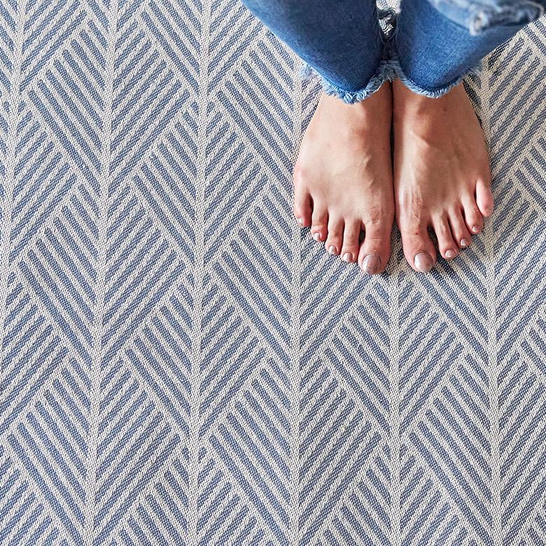 ラグ マット 185×185cm 綿 正方形 ウォッシャブル 春 夏 秋 冬 夏用 手織り 洗える コットン 通気性 ホットカーペット対応 オールシーズン 北欧 おしゃれ 99096 | HAGiHARA | 06