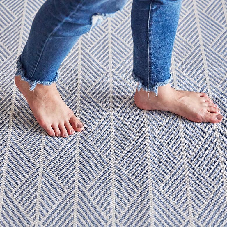 ラグ マット 185×185cm 綿 正方形 ウォッシャブル 春 夏 秋 冬 夏用 手織り 洗える コットン 通気性 ホットカーペット対応 オールシーズン 北欧 おしゃれ 99096 | HAGiHARA | 11