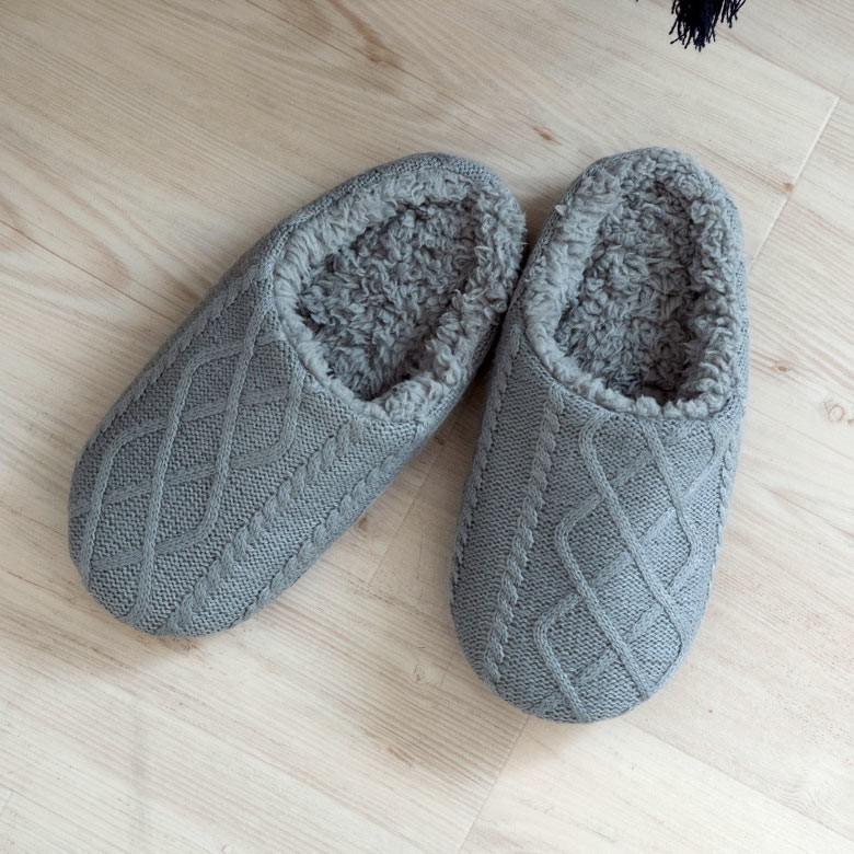 スリッパ ルームシューズ ニット 室内履き ホワイト グレー レディース メンズ シンプル 網目模様 おしゃれ 北欧 99600 | ブランド登録なし | 05