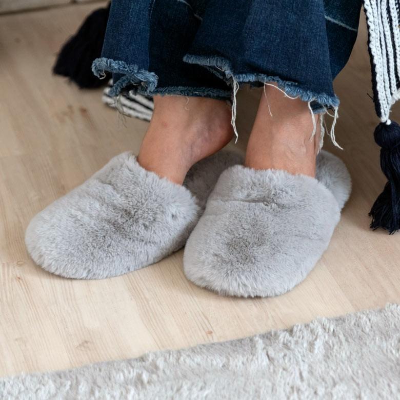 スリッパ ルームシューズ フェイクファー 室内履き ホワイト グレー レディース メンズ シンプル おしゃれ 北欧 99602 | ブランド登録なし | 03