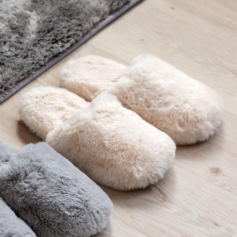 スリッパ ルームシューズ フェイクファー 室内履き ホワイト グレー レディース メンズ シンプル おしゃれ 北欧 99602 | ブランド登録なし | 12