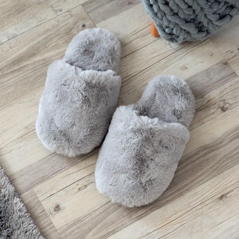 スリッパ ルームシューズ フェイクファー 室内履き ホワイト グレー レディース メンズ シンプル おしゃれ 北欧 99602 | ブランド登録なし | 05