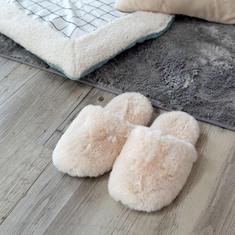 スリッパ ルームシューズ フェイクファー 室内履き ホワイト グレー レディース メンズ シンプル おしゃれ 北欧 99602 | ブランド登録なし | 06
