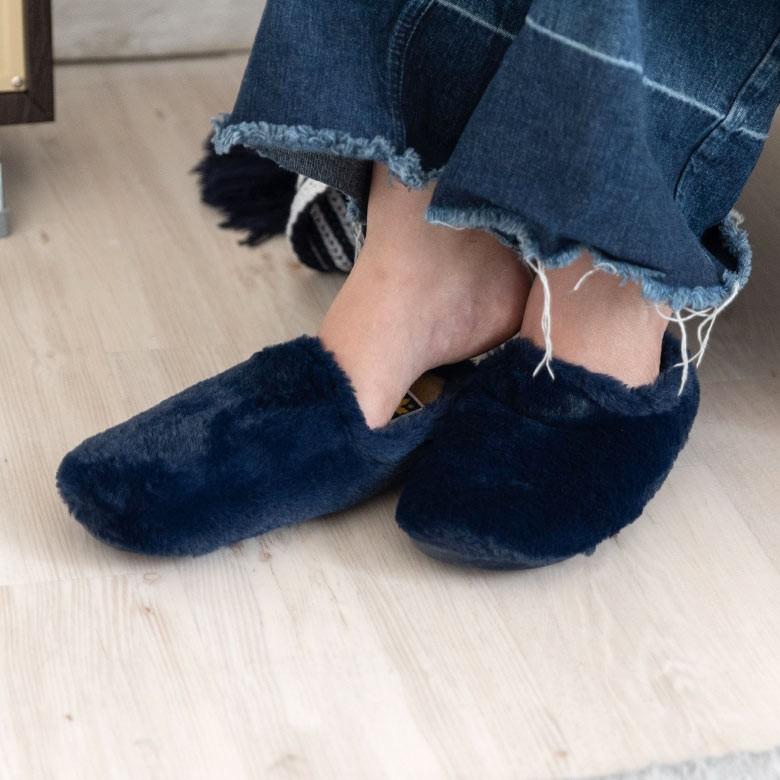 スリッパ ルームシューズ ファー サボ 室内履き サンダル 男前