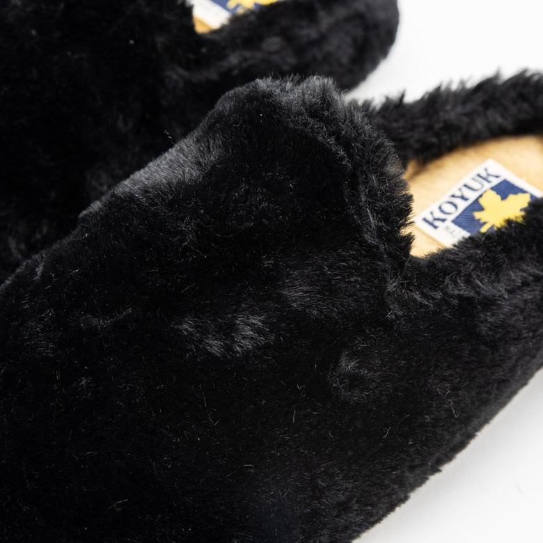 スリッパ ルームシューズ ファー サボ 室内履き サンダル 男前 ラバーソール あったか レディース ブラック ネイビー グレー 無地 S M L 99700 | ブランド登録なし | 22