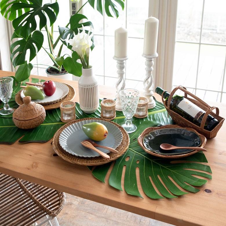 ランチョンマット モンステラリーフ型 撥水 テーブルウェア