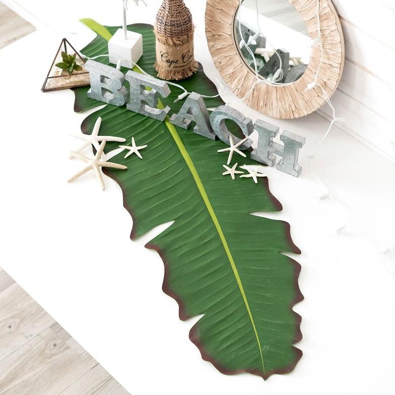 テーブルランナー バナナリーフ型 グリーン ボタニカル 葉っぱ マット アジアン キッチン雑貨 おしゃれ キッチン用品 99802 | ブランド登録なし | 01