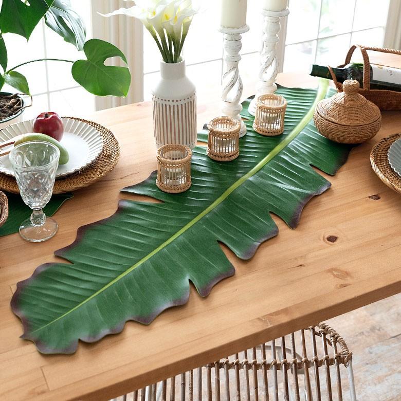 テーブルランナー バナナリーフ型 グリーン ボタニカル 葉っぱ マット アジアン キッチン雑貨 おしゃれ キッチン用品 99802 | ブランド登録なし | 14