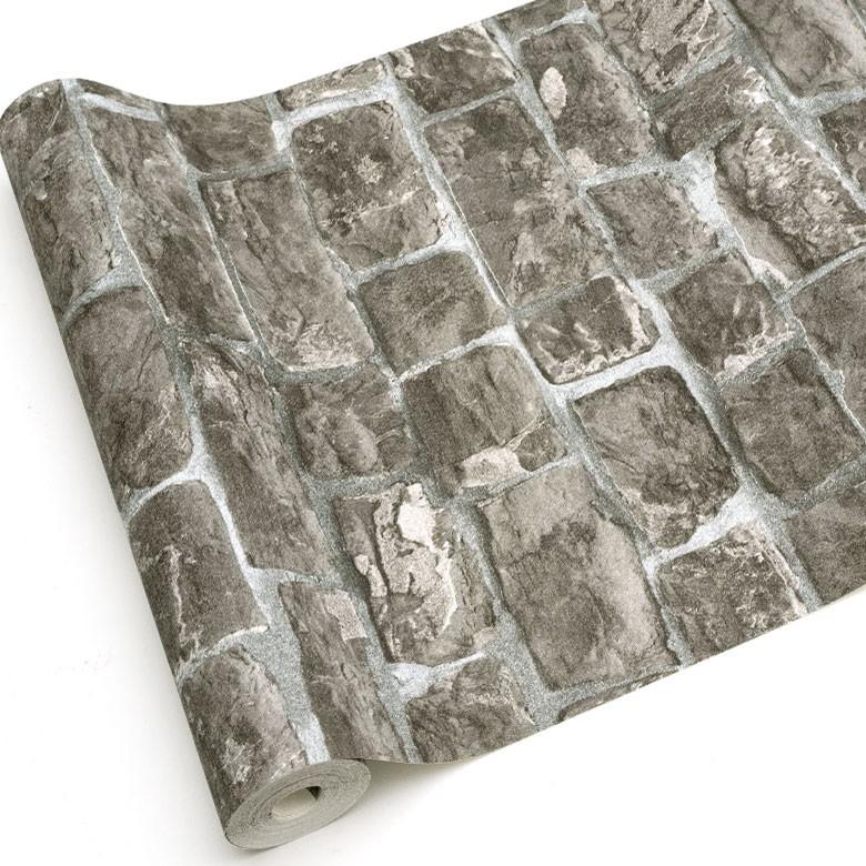 壁紙 はがせる 黒レンガ柄 レンガ フリース壁紙  ウォールシート DIY リフォーム 補修 クロス 賃貸 おしゃれ 99902 | ブランド登録なし | 02