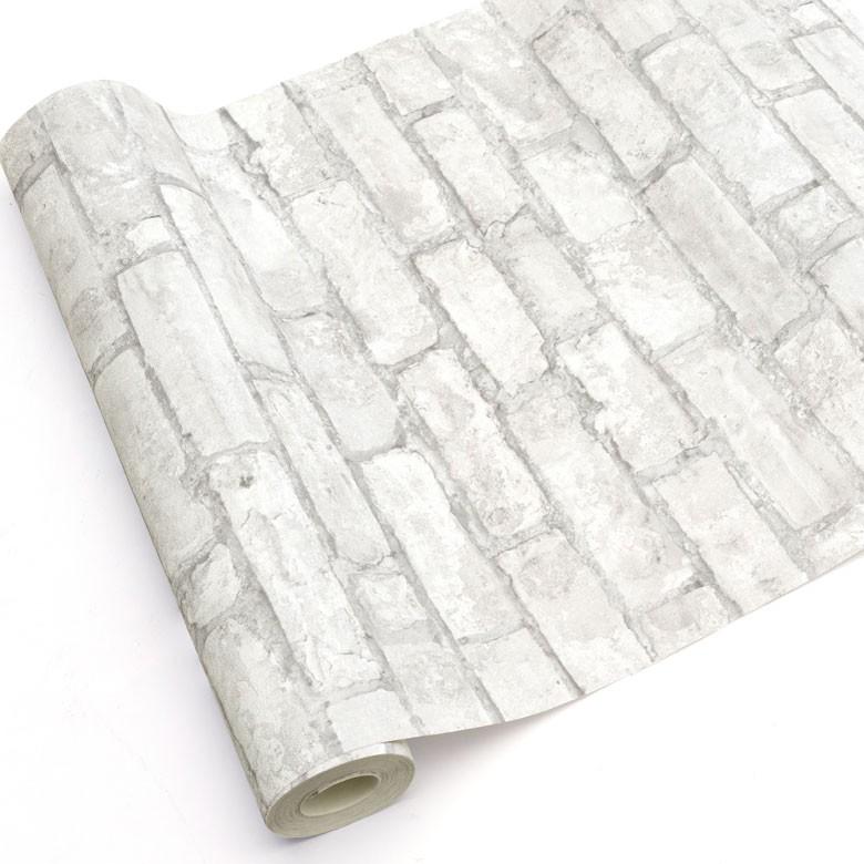 壁紙 はがせる レンガ柄 白 レンガ ホワイト フリース壁紙  ウォールシート DIY リフォーム 補修 クロス 賃貸 おしゃれ 99903 | ブランド登録なし | 02