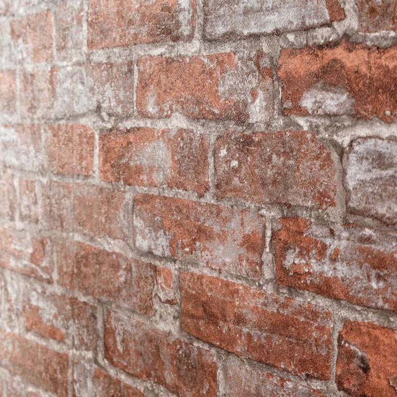 壁紙 はがせる レンガ柄 赤煉瓦 ブラウン フリース壁紙  ウォールシート DIY リフォーム 補修 クロス 賃貸 おしゃれ 99904 | ブランド登録なし | 03