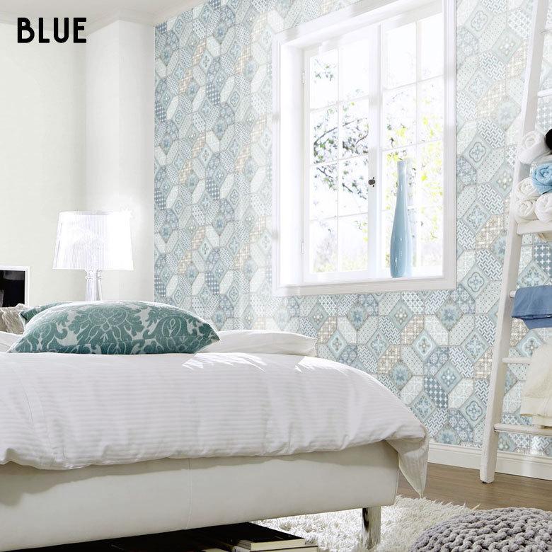 壁紙 はがせる モザイクタイル柄 フリース壁紙  ウォールシート DIY リフォーム 補修 クロス 賃貸 おしゃれ 9990 | ブランド登録なし | 17