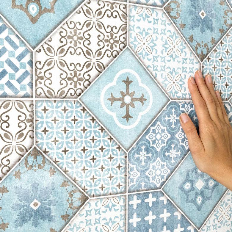 壁紙 はがせる モザイクタイル柄 フリース壁紙  ウォールシート DIY リフォーム 補修 クロス 賃貸 おしゃれ 9990 | ブランド登録なし | 07