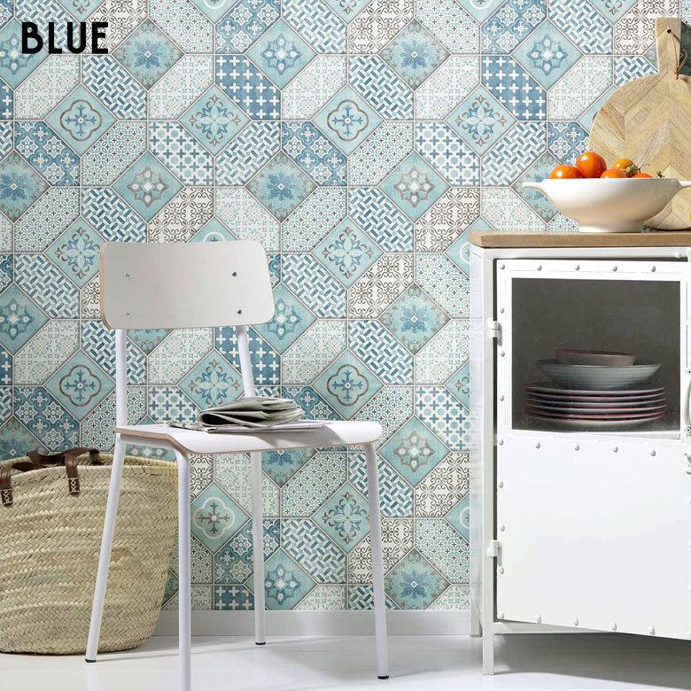 壁紙 はがせる モザイクタイル柄 フリース壁紙  ウォールシート DIY リフォーム 補修 クロス 賃貸 おしゃれ 9990 | ブランド登録なし | 11