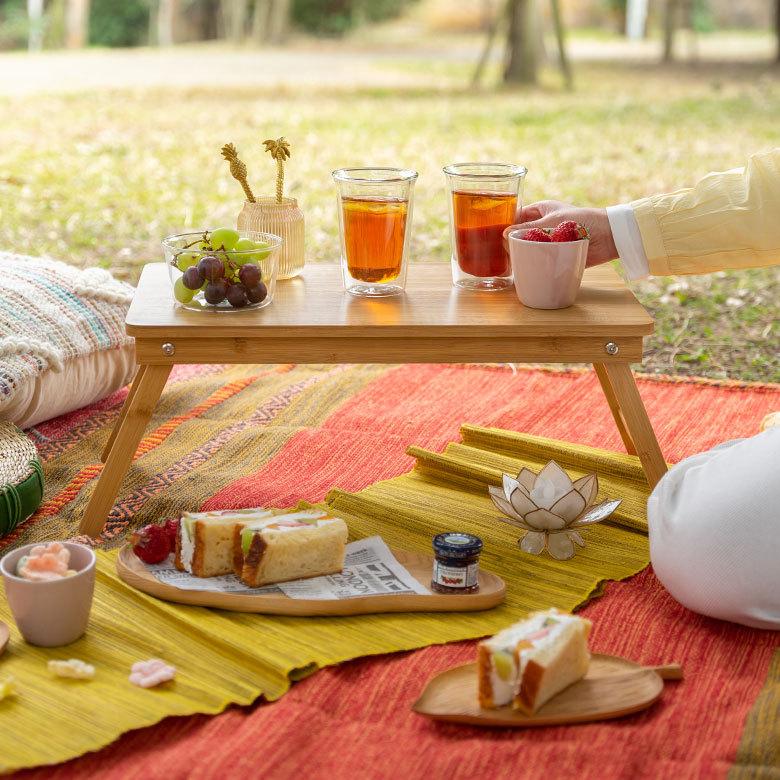 バンブー テーブル 60 竹 ロー サイド 折りたたみ アウトドア ピクニック 机 スパイス デイ キャンプ おしゃれ ナチュラル レジャー 西海岸 99922 | ブランド登録なし | 15