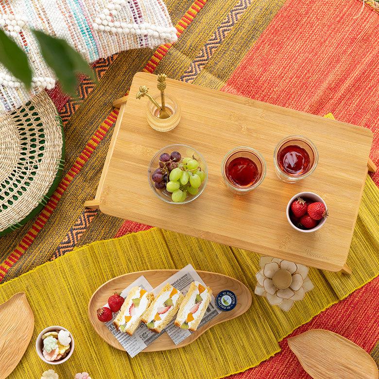 バンブー テーブル 60 竹 ロー サイド 折りたたみ アウトドア ピクニック 机 スパイス デイ キャンプ おしゃれ ナチュラル レジャー 西海岸 99922 | ブランド登録なし | 16