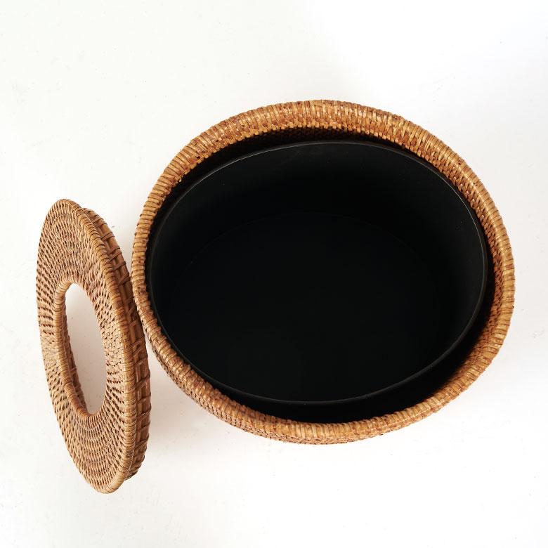 ゴミ箱 おしゃれ 蓋付き ふた付き 袋が見えない 分別 12L ラタン 籐 北欧 ナチュラル 無地 シンプル　柄なし リビング 洗面所 インテリア雑貨 西海岸 a-14 | ELEMENTS（インテリア） | 10