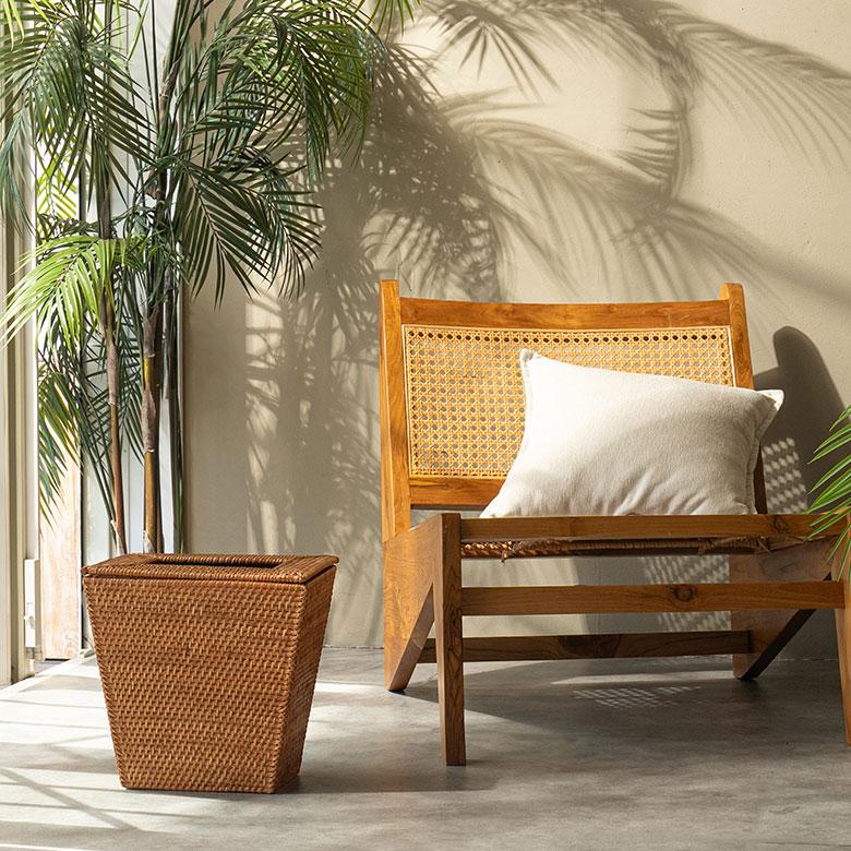 ゴミ箱 おしゃれ 蓋付き ふた付き 袋が見えない 分別 12L ラタン 籐 北欧 ナチュラル 無地 シンプル　柄なし リビング 洗面所 インテリア雑貨 西海岸 a-14 | ELEMENTS（インテリア） | 08