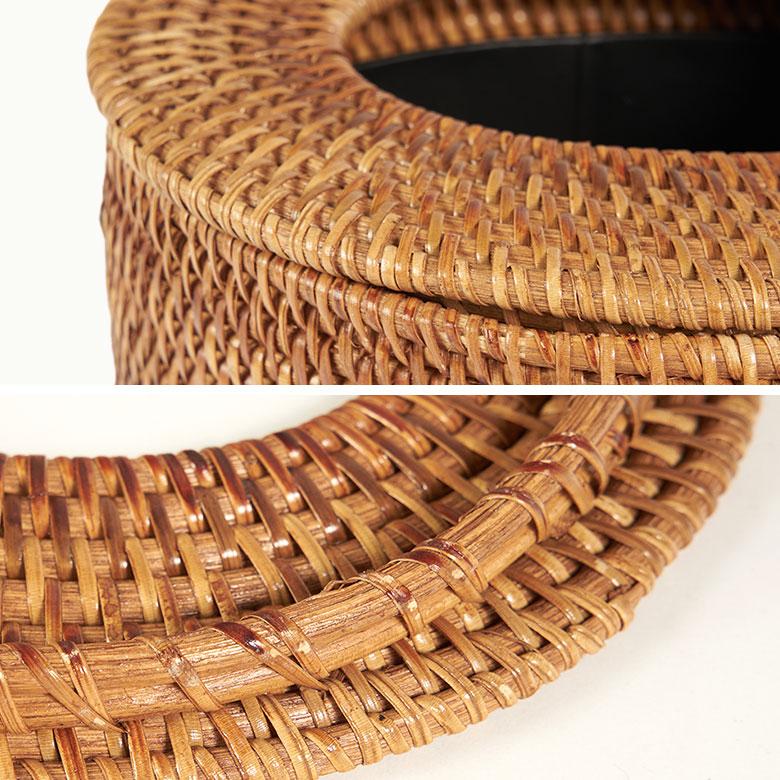 ゴミ箱 おしゃれ 蓋付き ふた付き 袋が見えない 分別 12L ラタン 籐 北欧 ナチュラル 無地 シンプル　柄なし リビング 洗面所 インテリア雑貨 西海岸 a-14 | ELEMENTS（インテリア） | 09