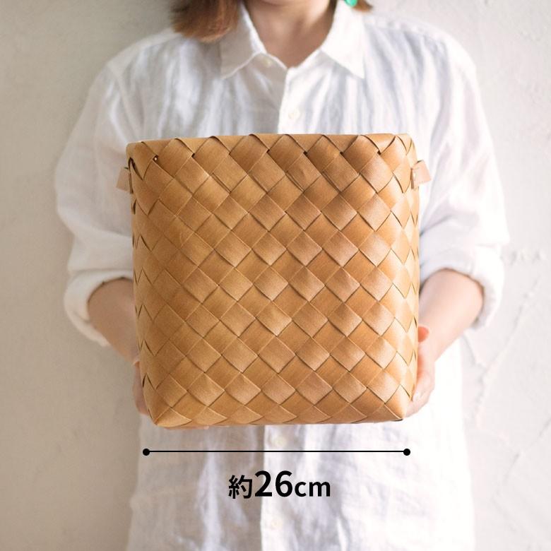 バスケット かご 深型 持ち手付き 白樺風 フェイクシダー 19×26cm ランドリーバスケット 収納ボックス 洗濯かご ストッカー キッチン ポリプロピレン製 a-66 | ELEMENTS（インテリア） | 14