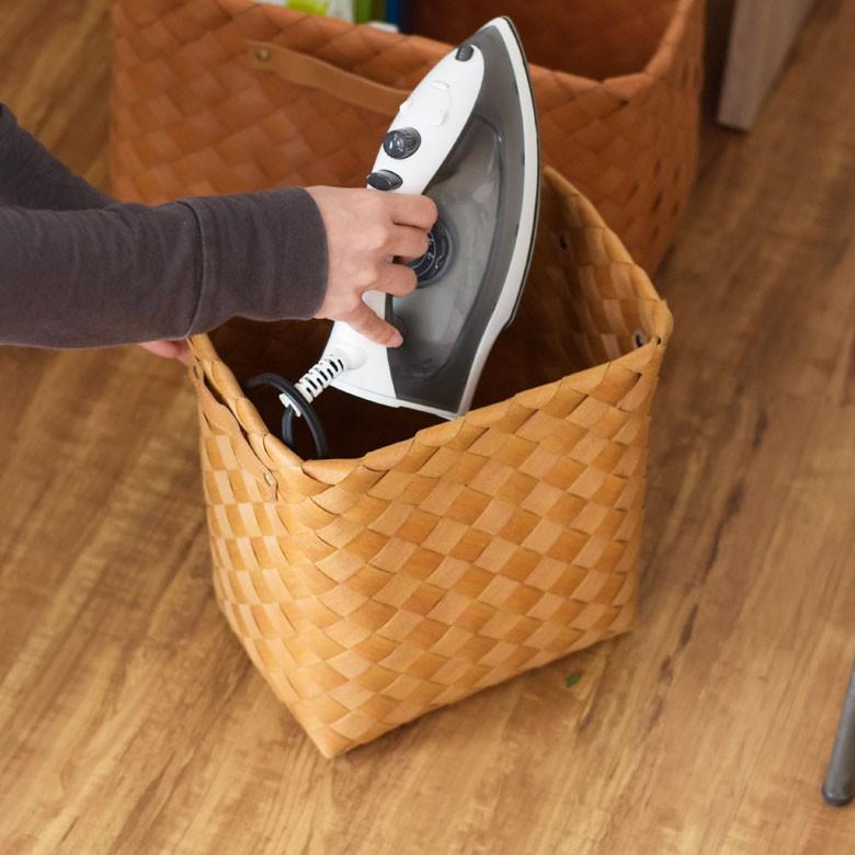 バスケット かご 深型 持ち手付き 白樺風 フェイクシダー 19×26cm ランドリーバスケット 収納ボックス 洗濯かご ストッカー キッチン ポリプロピレン製 a-66 | ELEMENTS（インテリア） | 08