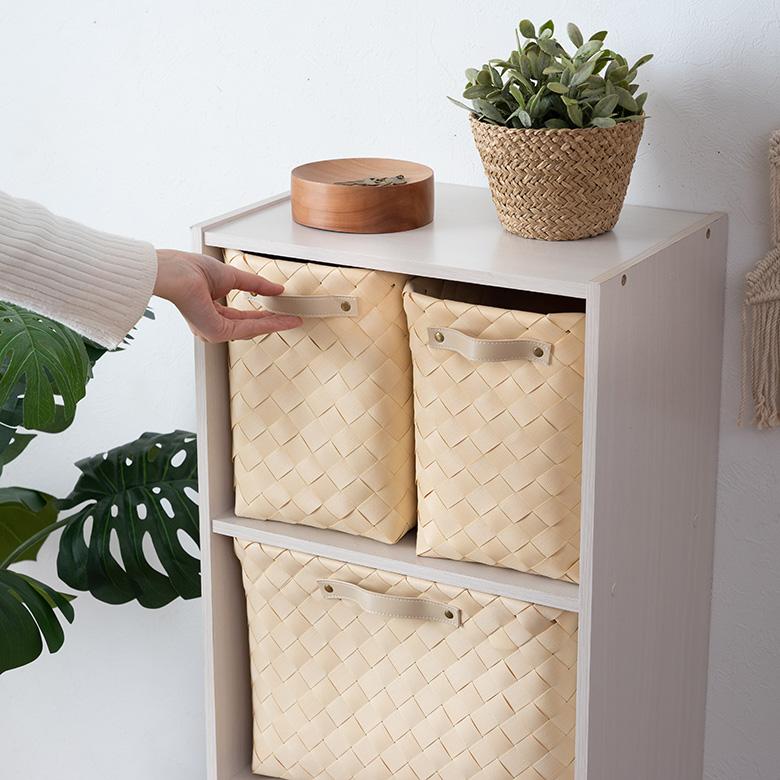 バスケット かご 深型 持ち手付き 白樺風 フェイクシダー 19×26cm ランドリーバスケット 収納ボックス 洗濯かご ストッカー キッチン ポリプロピレン製 a-66 | ELEMENTS（インテリア） | 10