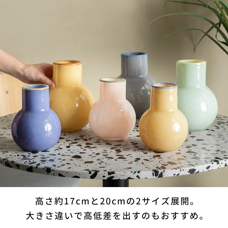 花瓶 フラワーベース COLO カラフル パステル 韓国 丸い おしゃれ 北欧 かわいい 一輪挿し ピンク イエロー ブルー グレー オレンジ 玄関 インテリア a-9494 | ブランド登録なし | 12